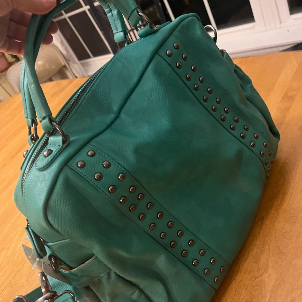 Nine West Teal Studded Tote Bag NWT